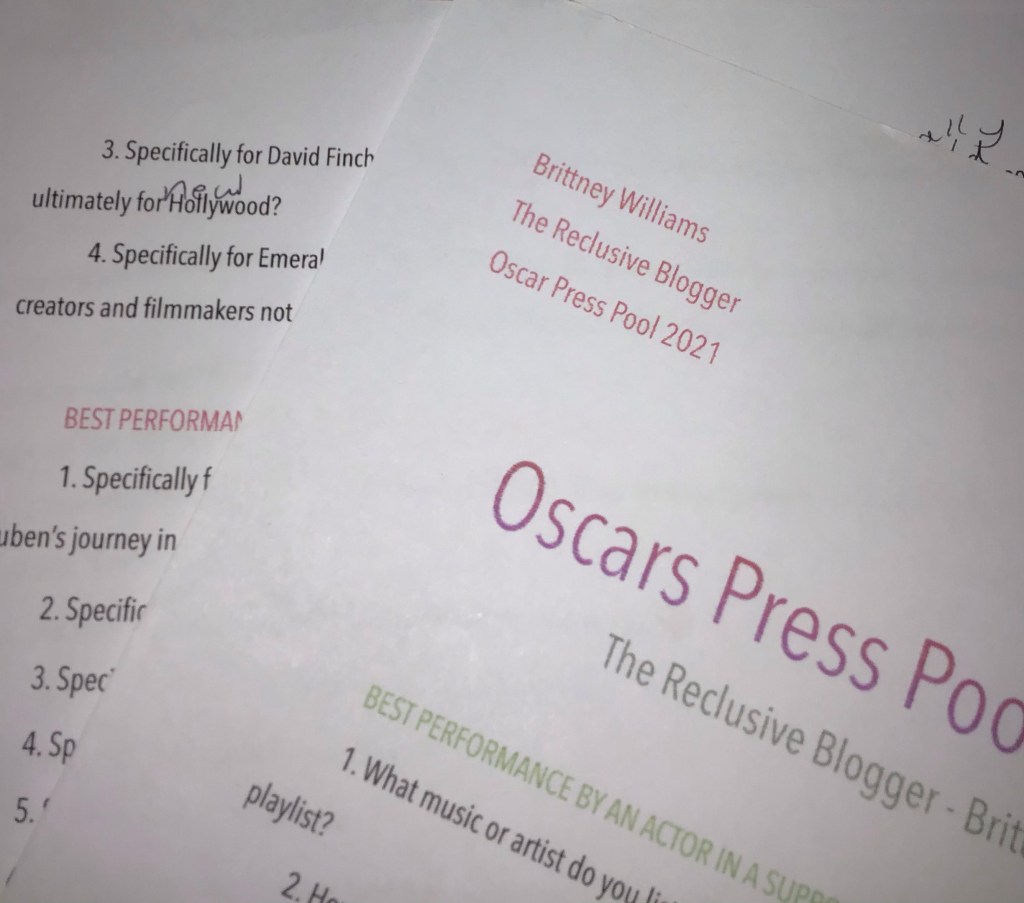 THOUGHTS FROM A FIRST TIME OSCARS® PRESS POOL MEMBER